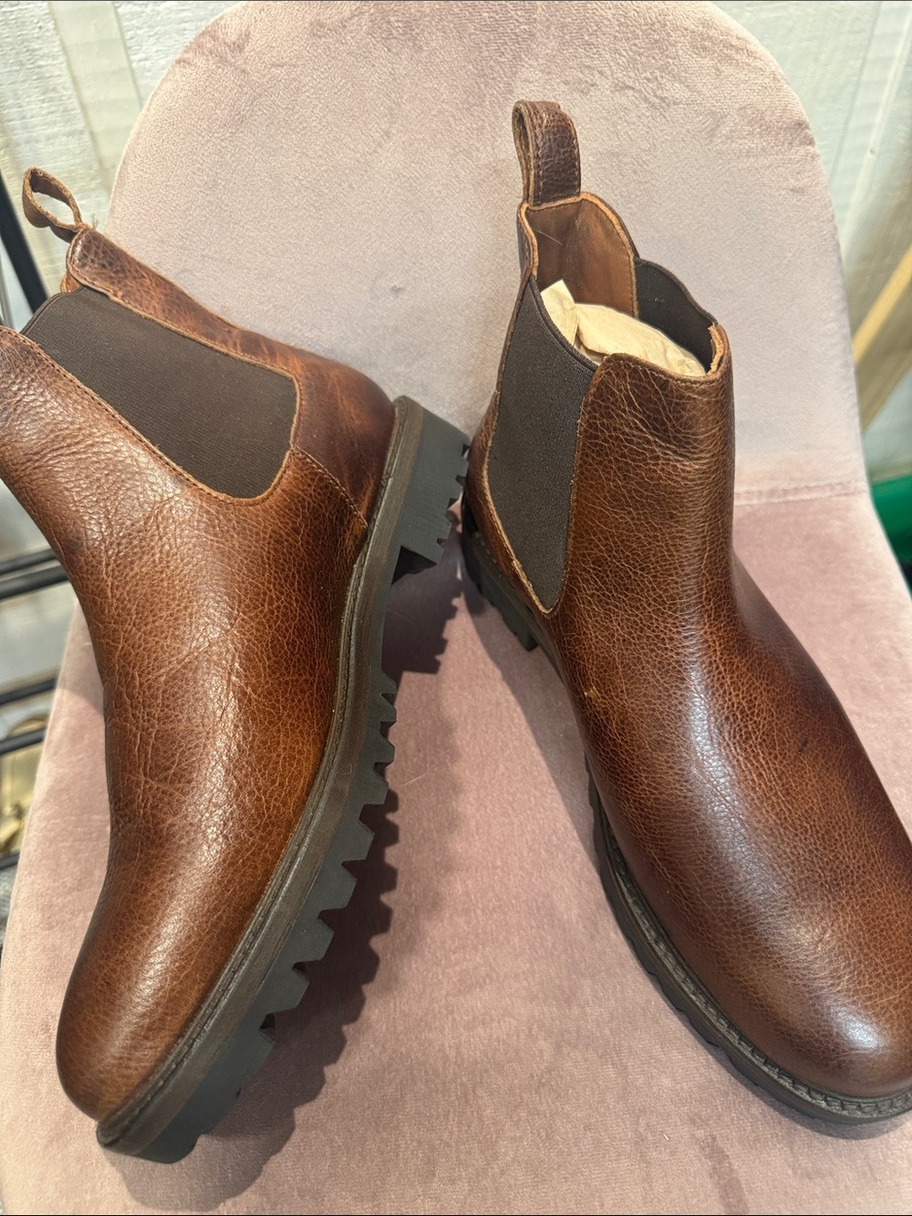 PORTLAND LEATHER Patina Footwear Chelsea Boots Men's Brown Size 8.5